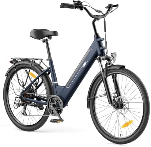 Touroll J2 ST 26'' E-Bike Herren Damen City Trekkingrad, 100km Reichweite, 250W Motor, Abnehmbarer Akku, E-Fahrrad mit 7-Gang-Getriebe, Pedelec Citybike EBike für Erwachsene