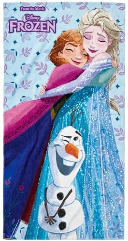 Mikrofaser Strandtuch Kinder (70x140 cm) für Die Eiskönigin Frozen Fan – Schnelltrocknendes & Leichtes Badetuch für Mädchen, Platzsparendes Reisehandtuch
