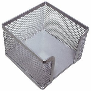 Connect Zettelbox Metall 9,8x8x9,8cm silber leer