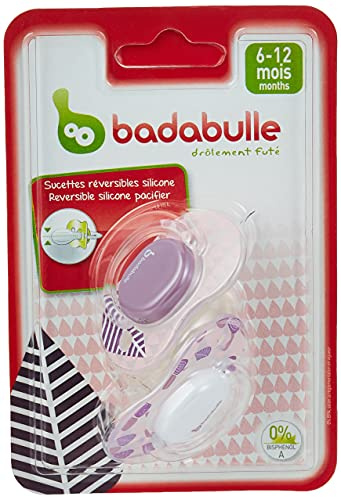 Badabulle B011005 Drehbarer Schnuller-Bäume x 2 (Silikon, 6-12 Monate) rosa