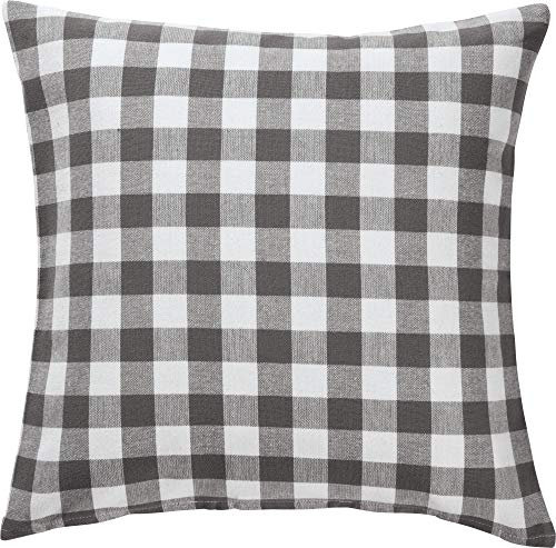 REDBEST Kissenhülle, Kissenbezug Landhaus karo Nashville grau Größe 50x50 cm - strapazierstark, langlebig, glattes Gewebe, mit Reißverschluss (weitere Farben, Größen)