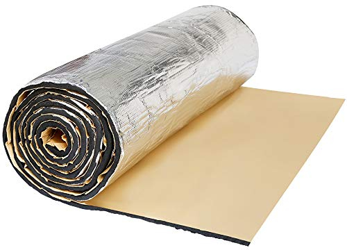 sourcing map 200cmX50cm Aislante Térmico Insonorizante Aluminio Forro Papel Adhesivo 6mm De Espesor Espuma Aislamiento Acústico Insonorización Coche