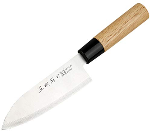 CS-Kochsysteme Kochmesser 15 cm, OSAKA Deba Messer, mit Echtholzgriff im Geschenkkarton, rostfreier Edelstahl