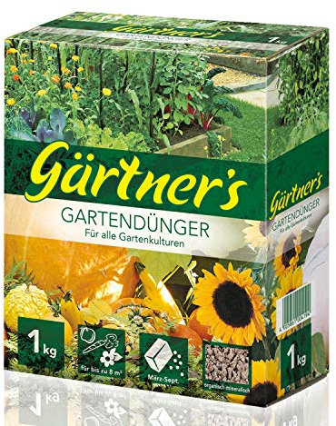 Gärtner’s Gartendünger 1 kg I NPK Dünger für Obst, Gemüse, Stauden und Blumen I Organisch-mineralischer Dünger zur Bodenverbesserung I Volldünger NPK Dünger 6+3+8 I Für bis zu 8 m2