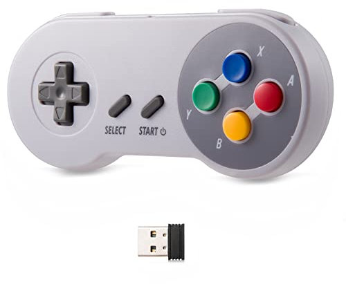 KIWITATA Retro Wireless SNES USB Controller kiwitatá Rechargeable SNES Classic USB PC Game Pad Emulator Controller for Windows PC MAC, Raspberry PI