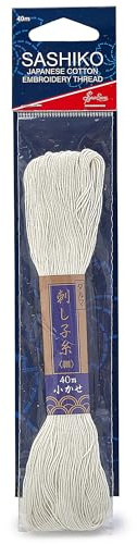 Sew Easy Sashiko Cotton Thread – 40m Ecru 100% Cotton for Embroidery Sewing Stitching
