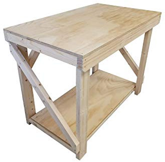 Wooden Workbench Superior Strength 18mm Plywood Top - Industrial Heavy-Duty Table (5ft)