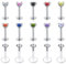 Rajnard 15er 16G 6mm Tragus Helix Piercing Lippenpiercing Stecker Edelstahl & Bioflex mit Diamant Tragus Helix Ohrring Labret Studs Piercing Schmuck