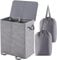 Lifewit 136L Double Laundry Basket with Lid and Removable Laundry Bags, Large Foldable Clothes Hamper Washing Bin with Handles for Bedroom, Bathroom, Livingroom, Grey