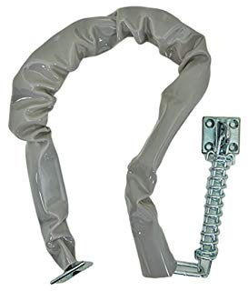 QCAA Extra Heavy Storm Door Chain Check, 25-1/2 Length, Zinc Die Cast Bracket, Satin Chrome, Steel Hook, Plastic Tube, 1 Pack, Made in Taiwan