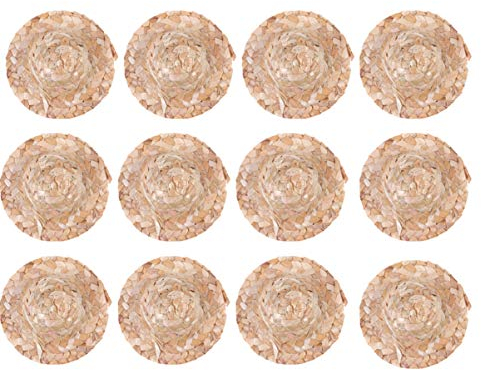 Tomaibaby 12Pcs Miniatur Strohhüte Mini Hand Strickmütze Natürliche Strohpuppenhüte Mexikanische Mütze Sombrero Stroh Zylinder Weihnachtswein Flasche Flasche DIY Handwerk Puppe Zubehör 6.