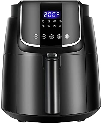 Midea Friggitrice ad Aria 3.5 Litri, Air Fryer Senza Olio 1500W, 8 Funzioni Pre-impostate, Tecnologia Rapid Air, 81 Ricette PDF, Shake Reminder, Timer 60 Min, Controllo della Temperatura Smart, Nero