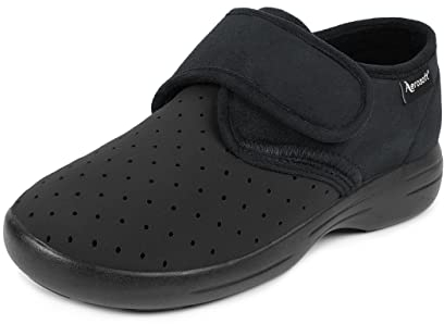 Aerosoft Klett-Halbschuh Stretch 10 Damen Herren Weite G-H Wechselfußbett leicht (schwarz, Numeric_43)