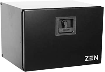 Cassetta degli attrezzi per camion, in metallo zincato, nero, 500 x 350 x 400 mm, cassetta degli attrezzi, scatola per sottogallo, scatola di immagazzinaggio, Daken ZEN