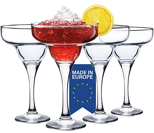 CRYSTALIA Verre Margarita, Verre à Cocktail Original Lot de 4, 300ml 100% SANS PLOMB Verre Cocktail, Verre Martini, Verre Restaurant, Verre a Margarita pour Boissons Glacées, Verres à Expresso Martini