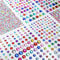 2097 Pcs Stick on Gems, Face Gems Stickers for Crafts, Self-Adhesive Rhinestone Stickers, Multicolored and Assorted Shapes Sticky Gems for DIY Craft Makeup Nail Body Kids Festival (9 Sheets)