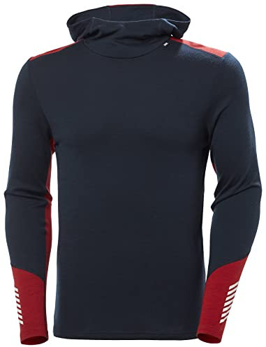Helly Hansen Men's Lifa Merino Midweight Hoodie Shirt, Navy, L UK