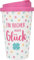 Depesche 2180-056 - To Go Becher aus Kunststoff mit Spruch, 350 ml, wiederverwendbar, Ein Becher voller Glück, Weiß