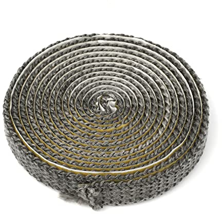 BOXOB Fireplace Seal, 2m x 15mm x 3mm Fibreglass Tape, Heat-Resistant to 550°C, for Fireplace Sealing & High-Temperature Applications