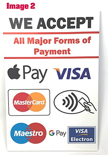 We Accept Card Payments Contactless Vinyl Signs (Image 2, A5 200MM X 150MM)
