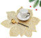 Lot de 6 Sets de Table en PVC lavables Antidérapant Résistant à l'usure à la Chaleur, Facile à Nettoyer et Stocker, Fleur (Or Fleurs)
