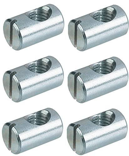 cyclingcolors 6x Barile M6 x 20mm x 12mm Acciaio con filetto eccentrico Croce Tasselli dadi Mobili Letti Culla Sedie