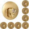 Uten Wall Hooks Gold Self-Adhesive Towel Hooks Clothes Hooks No Drilling Pack of 10 Waterproof Oil-Proof for Bathroom, Kitchen, Office, Keys, Maximum 5 kg