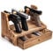 MOREIH Pistol Rack Solid Wood Handgun Holder Storage Rack Gun Safe Cabinet Storage Organizer Accessories, 4 Pistol Holder Drawer Type With Non Slip Carpeted Surface (M)