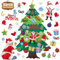 Filz Weihnachtsbaum, 102 cm DIY Filz Deko Weihnachtsbaum für Kinder, 33 Filz Weihnachten Set Hängend Dekor Mit Abnehmbaren Hängenden Ornamenten Filz Weihnachtsbaum Für Home/Tür/Wand Hängend Dekor