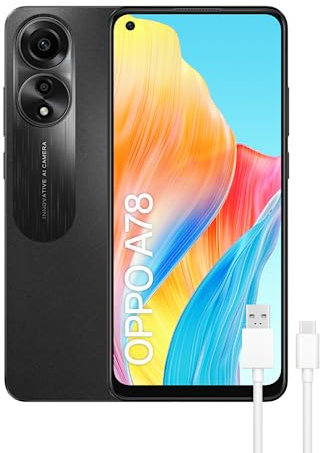 OPPO A78 – Smartphone sbloccato, 8 GB+128 GB, schermo OLED 6.5, fotocamera 50+2+8 MP, Android, batteria 5000 mAh, ricarica rapida 67 W, nero