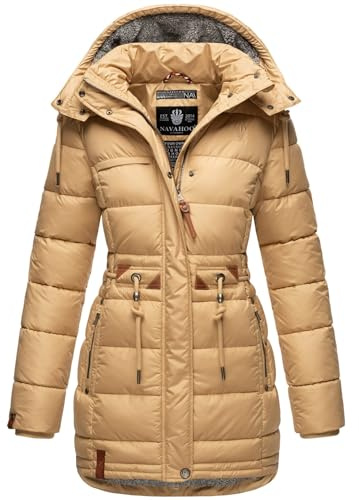 Navahoo Damen Winter Jacke Steppjacke Stepp Winterjacke gesteppt B876 [B876-Dali-Beige-Gr.M]