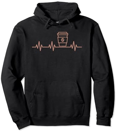 Taza de café café EKG Pulse Barista Heartbeat Life Heart Heart Heart Sudadera con Capucha