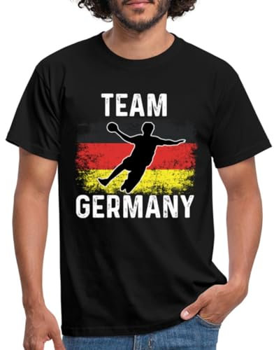 Spreadshirt Team Germany Handball Fan Männer T-Shirt, L, Schwarz