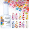 BURANO Transferfolie Nägel Nagelfolien, Nail Art Foil Kleber Folienkleber mit 10PCS Foliensticker,Transferfolie Nagelsticker 15ml 1 Flaschen Nail Art Klebetransfer (Flower Foil 09)