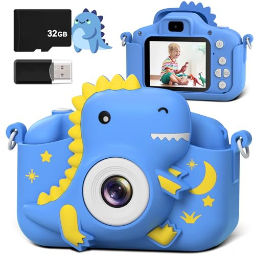 Appareil Photo Enfant, GREENKINDER 2.0 Pouces Appareils Photos Numériques pour Enfants avec 32GB Carte, 1080P HD Mini Camera Enfant Rechargeable Caméscope Cadeau Jouet Filles Garçons de 3 à 12 Ans