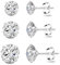 Hmzidz 3 Paare Ohrstecker Silber 925 Damen mit Diamant,Zirkonia Ohrringe Herren,Piercing Ohrringe Set,Ohrringe mit Stein,Unisex Klein Schmuck Ohrringe,Ohrstecker Glitzer für Frauen Mädchen Herren