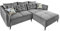 Riess Ambiente Design Ecksofa MARRAKESCH 245cm grau Samt Metallfüße inklusive Kissen Wohnlandschaft Samtsofa Samtcouch Eckcouch Sofa Couch Wohnzimmer