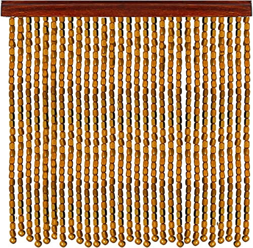Natürlicher Bambus-Holz-Perlenvorhang,hängender Perlen-Bambus-Holz-Türvorhang,Trenntür-Fliegenperlen-Vorhang,Wandbehang-Trennwand,für Heimdekoration,Türen,individuell (120 Stränge (120 x 180 c