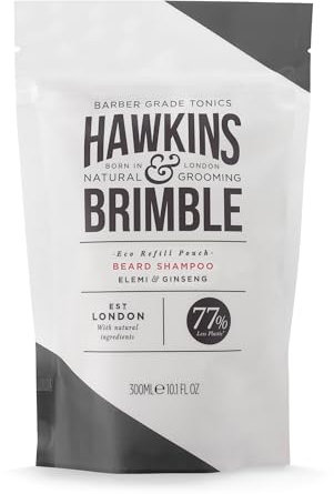 Hawkins & Brimble - Beard Shampoo Pouch Refill, 300ml - Elemi & Ginseng Signature Fragrance
