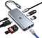 OBERSTER USB 3.0 HUB, USB C Adapter Docking, Ultraslim Portátil Data Hub Hub 8 en 1 USB C HUB con 4K HDMI, 100W PD, Gigabit Ethernet, 2 USB 3.0, USB 2.0, SD/TF Lector de Tarjetas con Ordenador