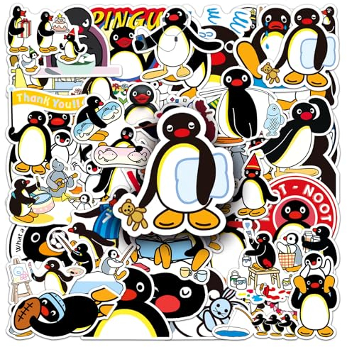 50Stück Pingu Aufkleber für Motorrad,Kühlschrank,Fahrrad,Gepäck,Phone Skateboard,Laptop,Stoßstange,Auto,niedliche Tier Wasserdicht Vinyl Aufkleber,Erwachsene Kinder Geschenk,Pinguine Cartoon Sticker