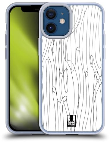 Head Case Designs Seegräser Schwarz-Weiss Muster Doodle Softgelhülle Kompatibel Mit Apple iPhone 12 Mini Und Kompatibel Mit Magsafe Zubehör