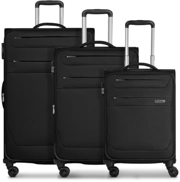 Worldpack Weichgepäck Koffer-Set 3-teilig | Reise-Trolleys aus hochwertigem, robustem Polyester Material | für Damen und Herren | 4 Doppelrollen & TSA-Schloss | Chicago Serie