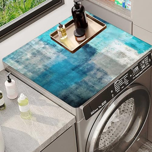 FANSU Tapis de Protection Dessus Machine à Laver, Tapis pour Dessus de Machine à Laver Antidérapant Housse pour Dessus de Machine à Laver Absorbant Séchage Rapide (Style Vintage,40x50cm)