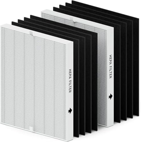 PureSphere Luftreiniger-Ersatzfilter, kompatibel mit Coway Airmega AP-1512HH, AP-1512HH(W), 2 HEPA- und 8 Faser-Kohlefilter, 200 m Luftreiniger, ersetzt Teil 3304899, 2 Stück