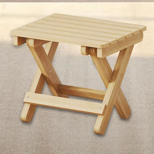 28x22x26cm Chaise De Tabouret en Bois Portable, Chaise Portable en Bois, Marchepied Compact avec Poignée, Tabouret Pliant en Bois Portatif Léger, Repose-Pieds Pliable Robuste pour Randonnée