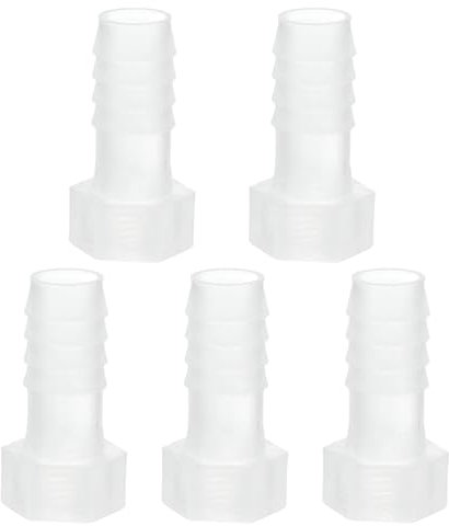 PATIKIL 5Pz Raccordi per Tubo Flessibile in Plastica, Attacco da 1/2 x Filettatura Femmina da 1/4 G Raccordo per Tubo Flessibile per Acqua, Liquido, Aria, Gas, Carburante