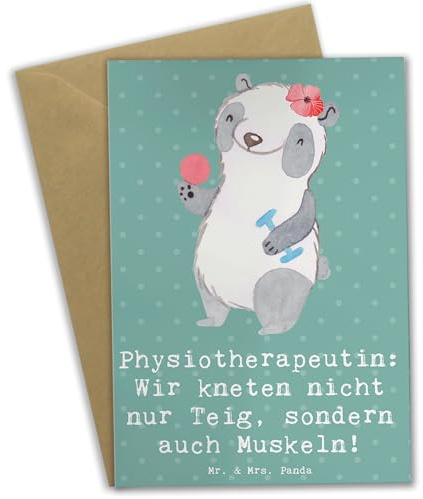 Mr. & Mrs. Panda babykarte Physiotherapeutin Humor - Geschenk, Fachwissen, osterkarten, Geschenke mit Herz, hochzeitskarten, kreative, Rehabilitation, Patienten, Berufe, Lebensqualität, Beruf