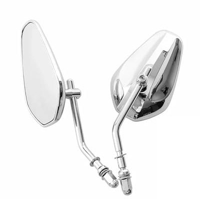 Motorrad Spiegel Für Road King Touring XL1200L XL883 XL883L Sportster Dyna Softail 8mm Zubehör Motorrad Rückspiegel Seitenspiegel Paar Motorrad Rückspiegel(Silver)