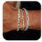 JEMARA Mens Silver Bracelet,Stainless Steel Silver Bracelet for Men Silver Chain Cuban Link Bracelet for Men 3 Pcs Mens Bracelets Set 7+1.2 in